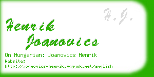 henrik joanovics business card